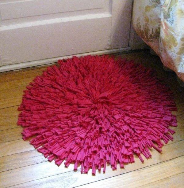 Pink round truffle rug