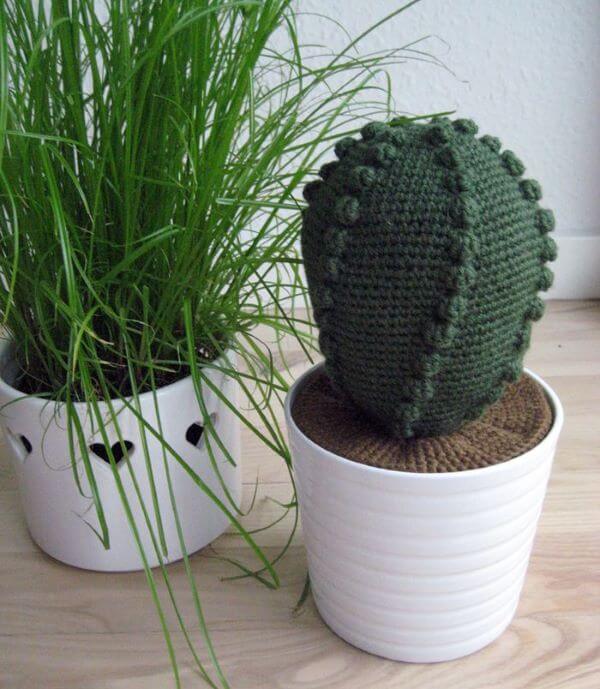 Crochet door weight with cacti and plants