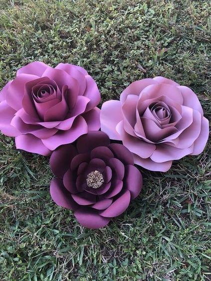 paper roses - purple paper roses