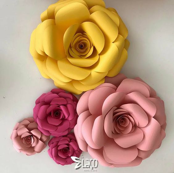 paper roses - big and colorful paper roses