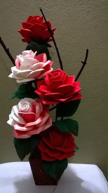 paper roses - arrangement of colorful paper roses