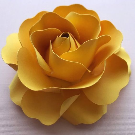 paper roses - big yellow paper rose