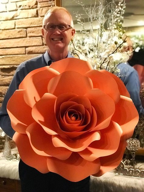 paper roses - large orange paper rose