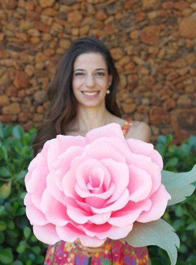 paper roses - big pink paper rose