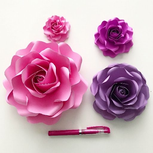 paper roses - colored cardboard roses