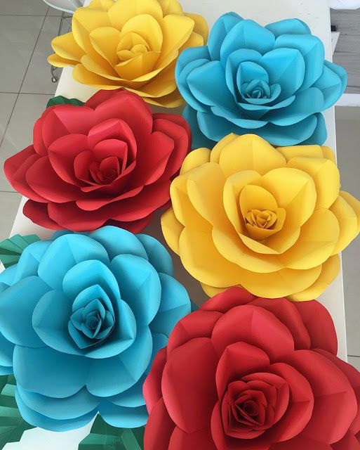 paper roses - colorful and large paper roses