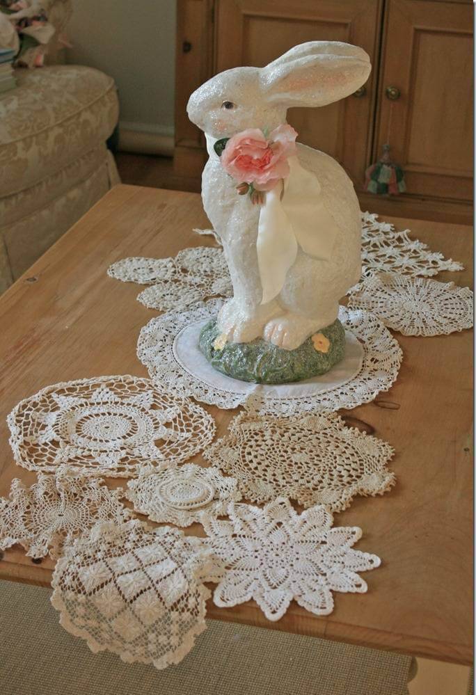 Crochet centerpiece with decoration