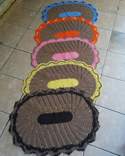 crochet rug for kitchen - colorful rugs