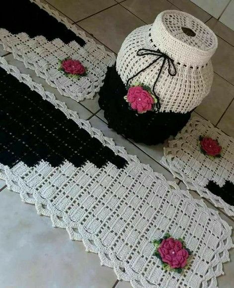 crochet rug for kitchen - rugs and gas cylinder cover