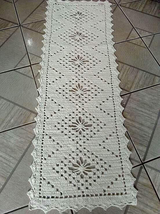 crochet rug for kitchen - white rug with details
