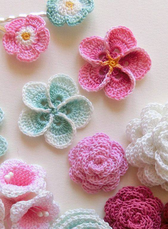 colorful crochet flowers miscellaneous models-min
