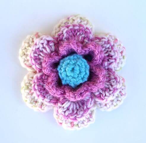 Purple crochet flowers