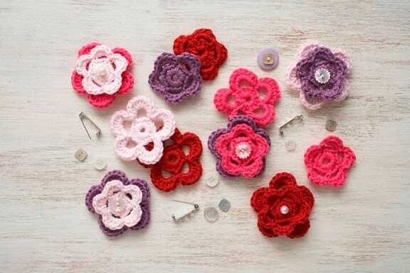 Assorted crochet flower