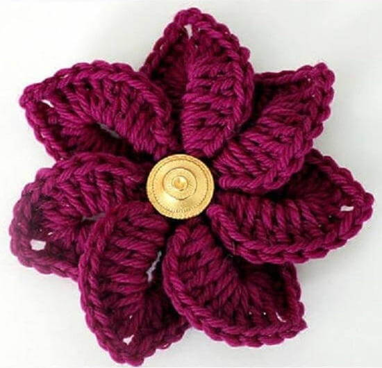 Crochet wine flower