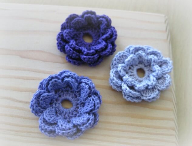 Blue crochet flower