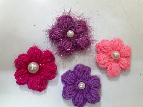 Hairy crochet flower