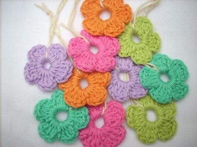 Colorful crochet flower