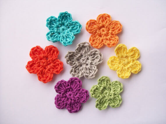 Crochet flower of different colors
