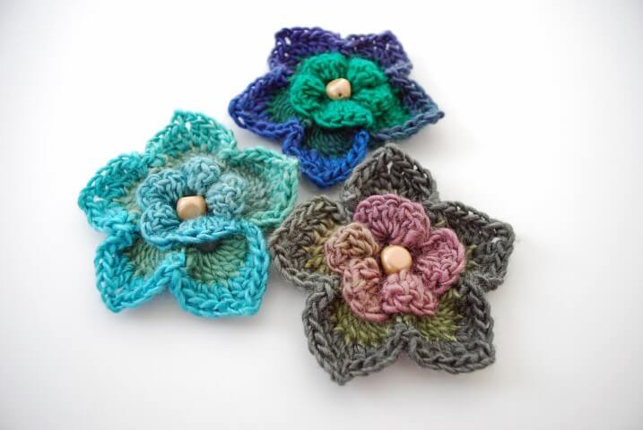 Crochet flower of different colors