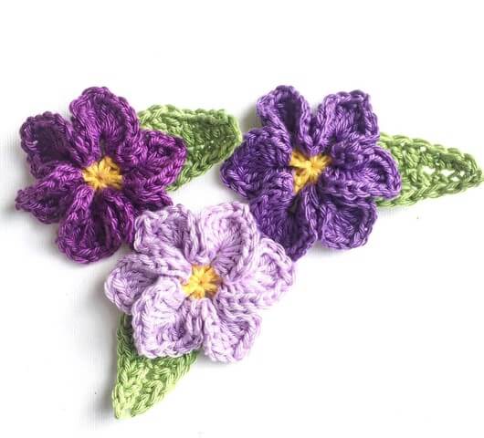 Purple crochet flower