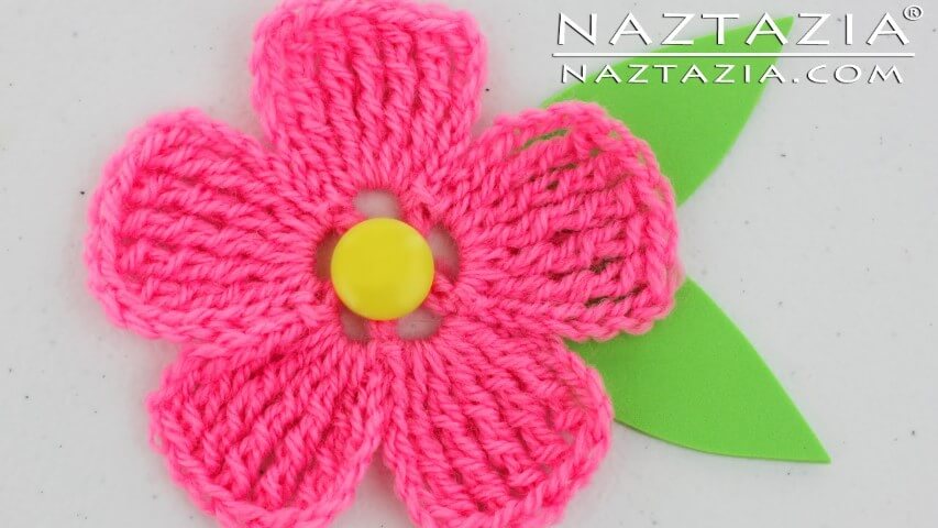 Pink pink crochet flower