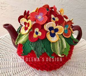 Crochet flower in piece for kettle