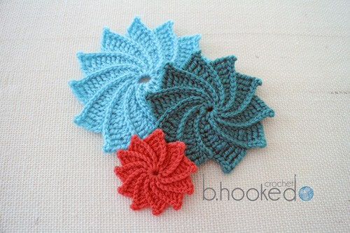 Colorful crochet flower