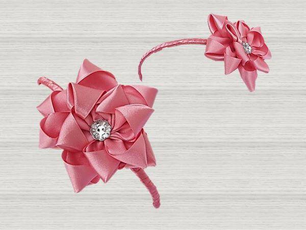 Pink ribbon flower on home accessory