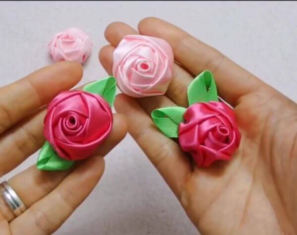 Learn how to make satin ribbon flower step by step