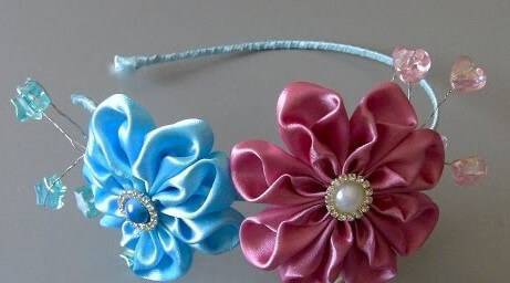 Hair accessories with satin ribbon flower