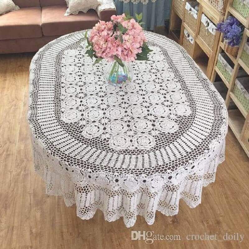 oval crochet tablecloth