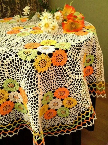crochet tablecloth - florida towel