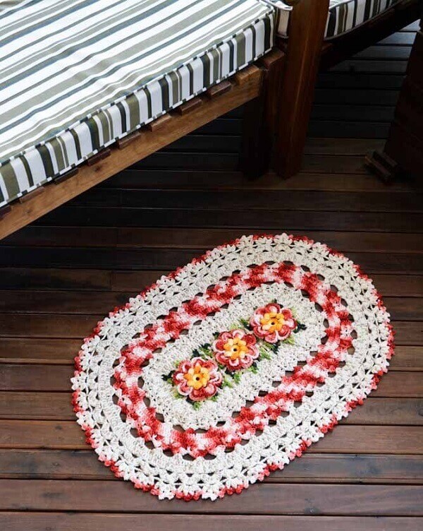 Invest in buying a crochet rug with flowers