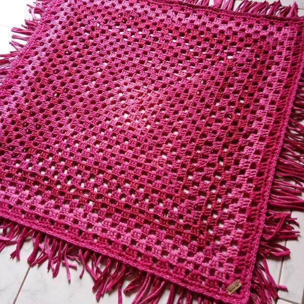 Square crochet rug