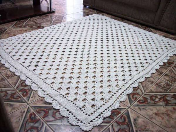 Square and simple crochet rug