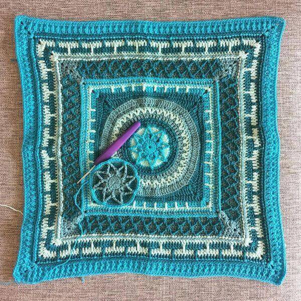 Square crochet rug step by step