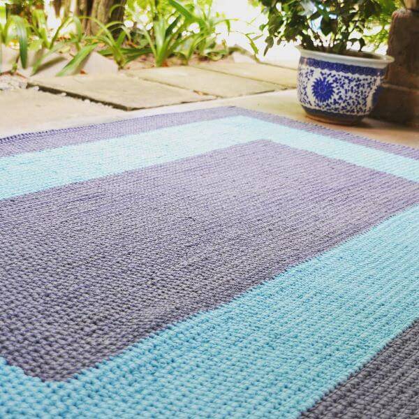 Square crochet rug step by step