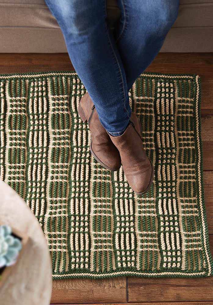 square crochet rug