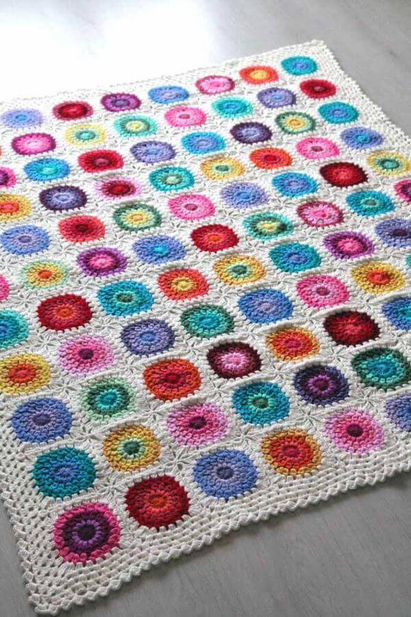 Colorful crochet rug