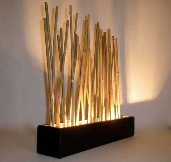 Handicraft with bamboo and special lighting enchants the decoration of the environment