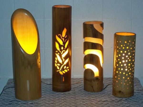 Create beautiful lamps from handicrafts with thick bamboo
