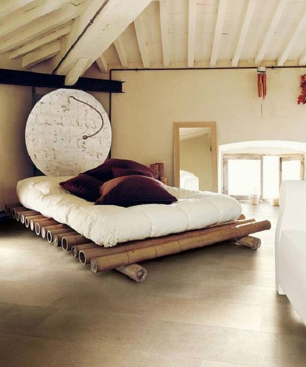 The bed base was finished in bamboo