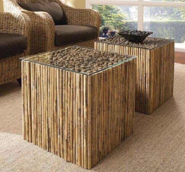 Coffee table made of bamboo crafts
