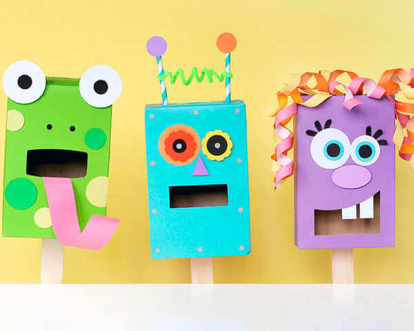 To liven up the kids you can create cute monsters with milk carton crafts