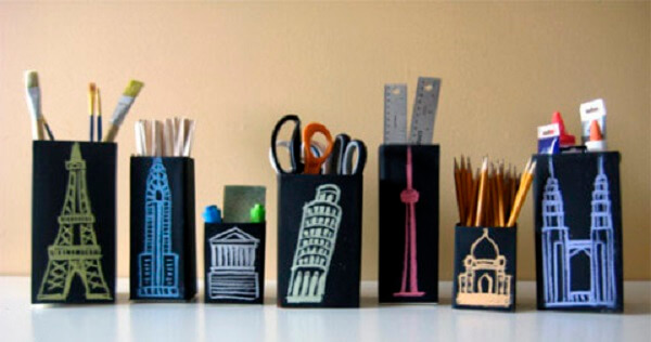 Organize your environment using milk cartons