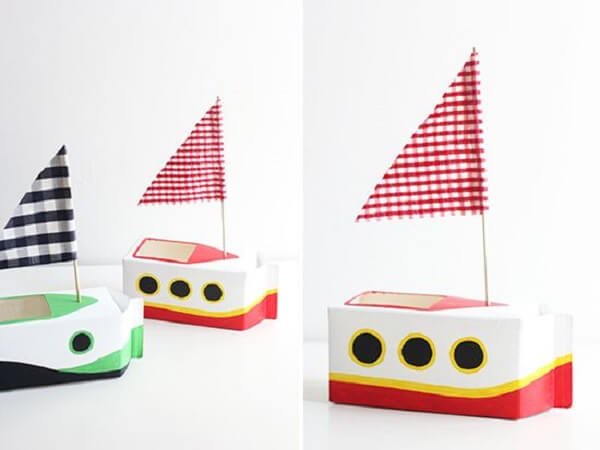 Crafts with milk box form beautiful boats