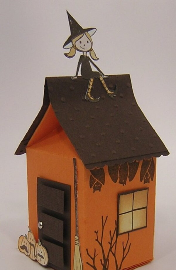 Use the craft with milk carton to form a witch house