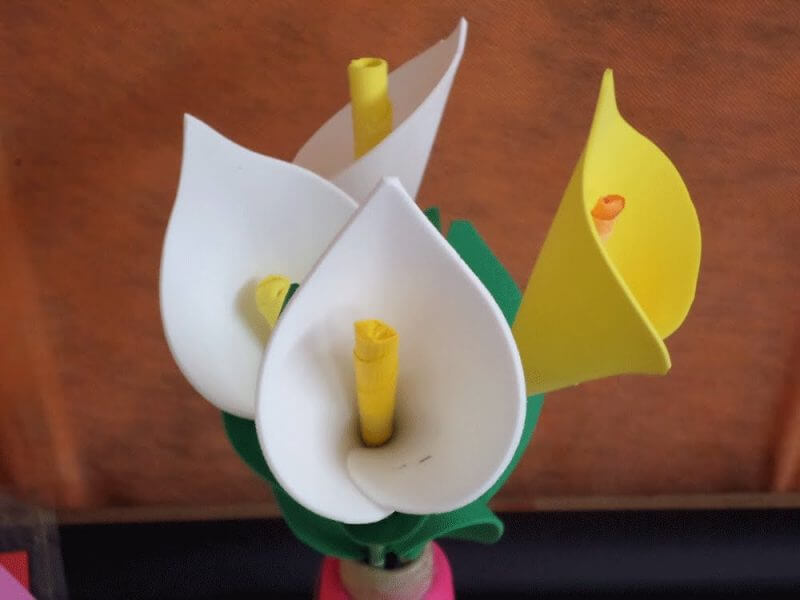 EVA flower models in milk cup format
