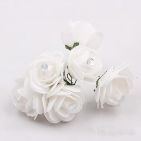 Invest in white EVA flowers with thin green handle