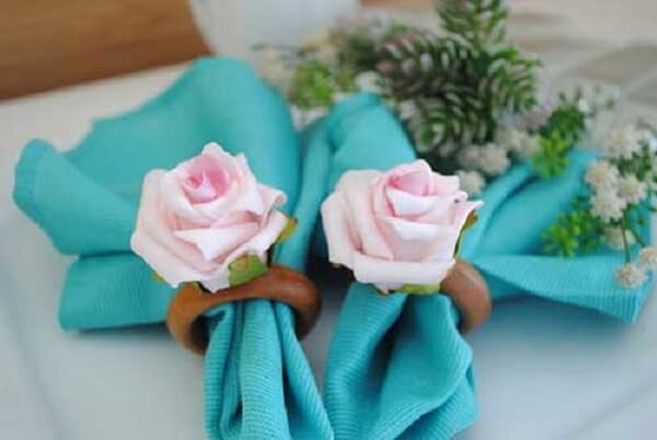 EVA flowers decorate the napkin holder
